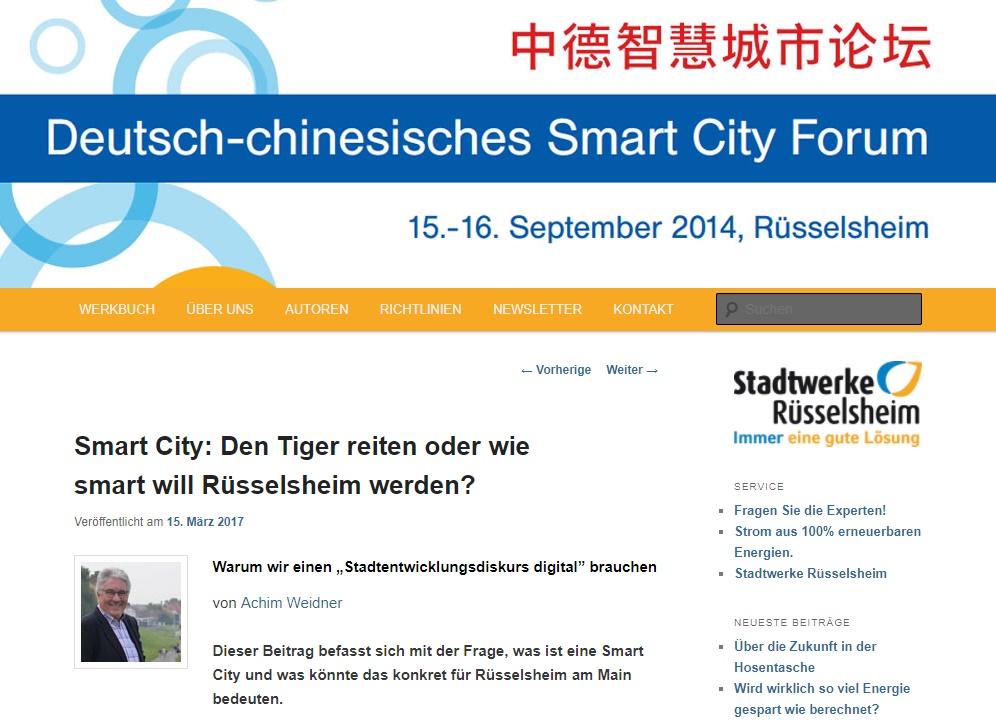 Smart City: Den Tiger reiten oder wie smart will Rüsselsheim werden?