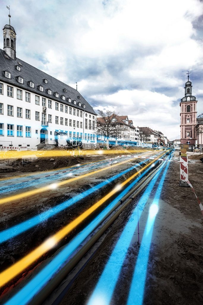 Die Verlegung der Glasfaser in der Frankfurter Straße im Vorfeld des Hessentags 2017 war ein großer Schritt im Ausbau.